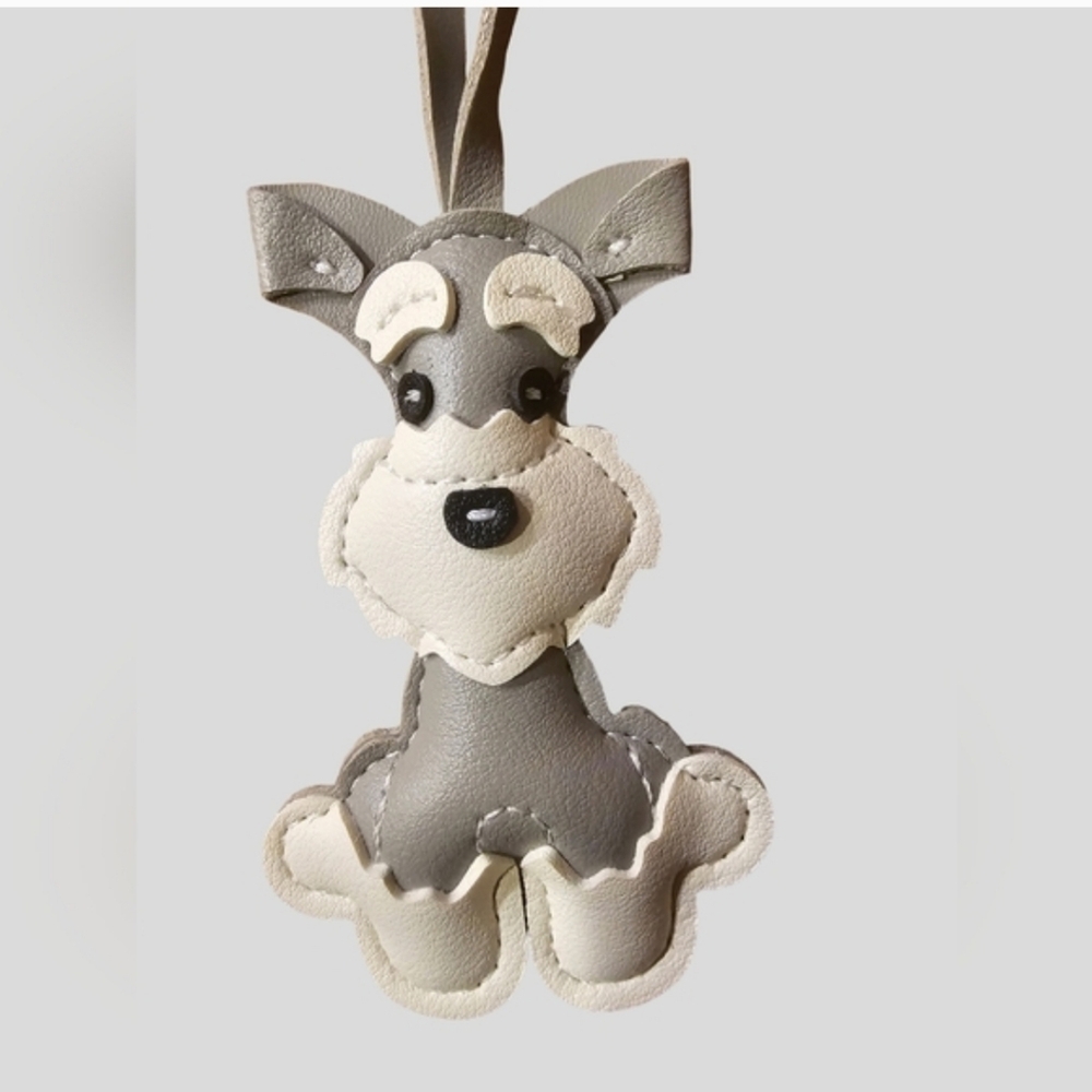 Bag Charm Or Ornament - Gray Schnauzer